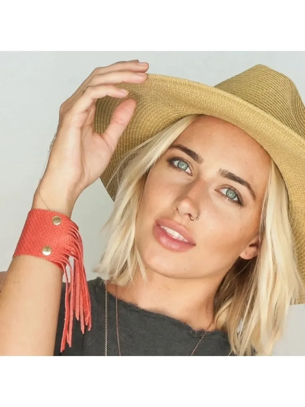 Heather Gardner 2in Cali Fringe Cuff-Chocolate